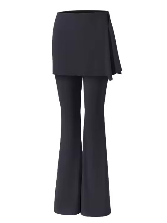 ラップスカート付きフレアレギンス