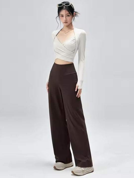 クロスラップトップス＆ワイドパンツ セットアップ