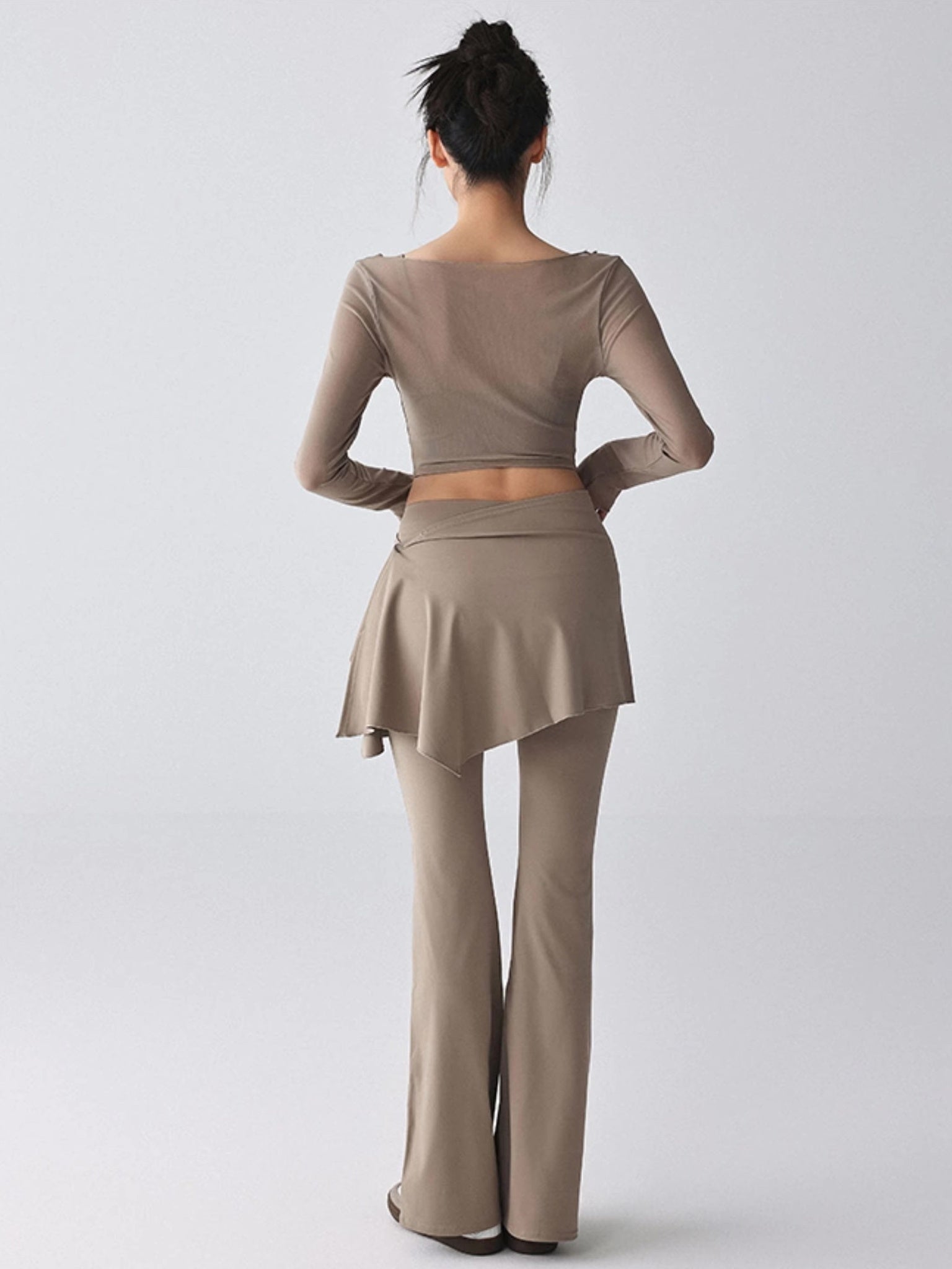 ラップスカート付きフレアレギンス