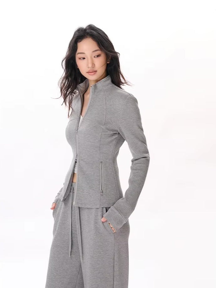 スリムフィットジップアップジャケット