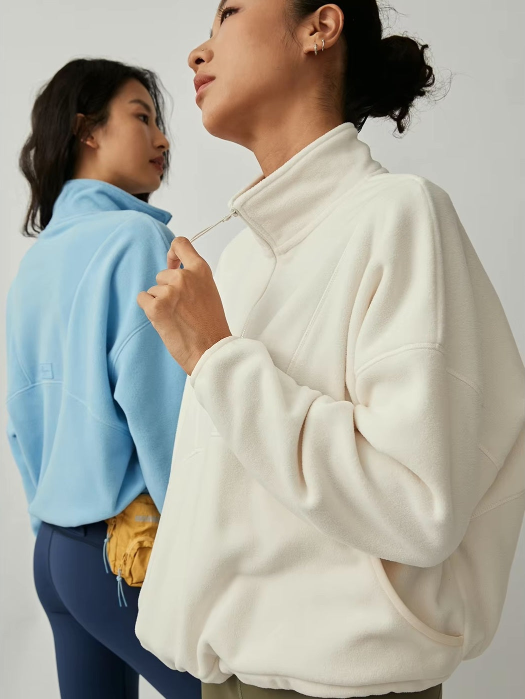 ソフトボア ハーフジップ プルオーバー