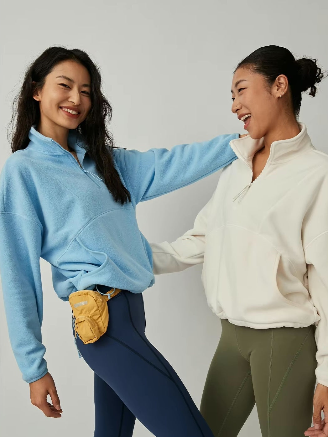 ソフトボア ハーフジップ プルオーバー