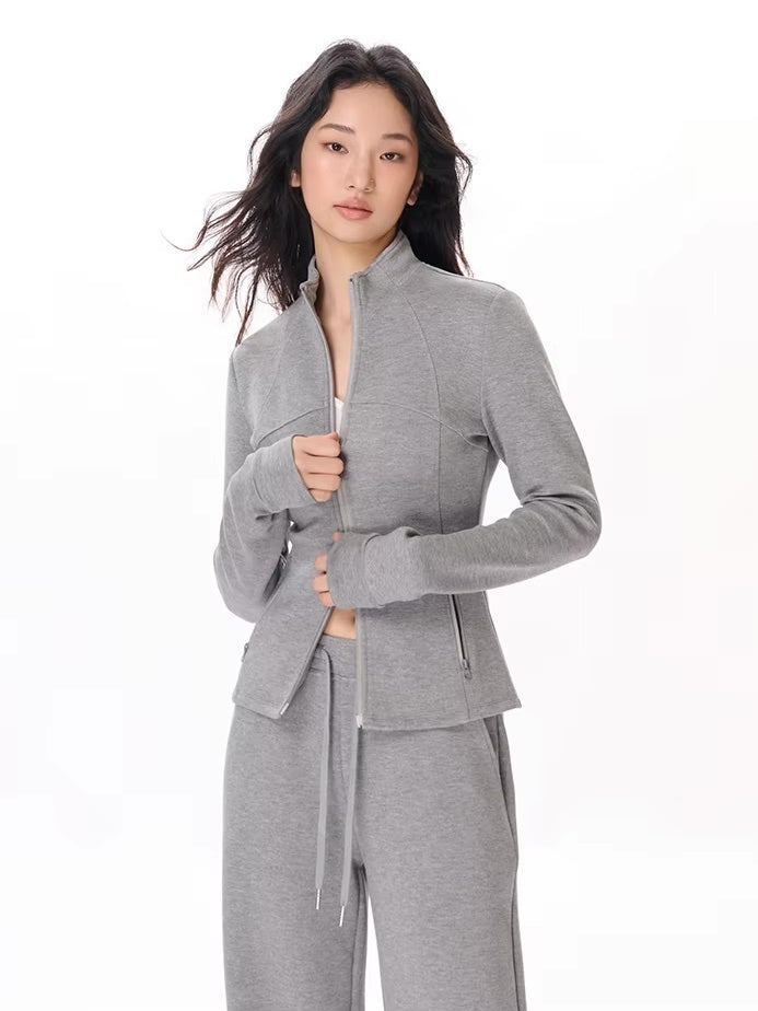 スリムフィットジップアップジャケット