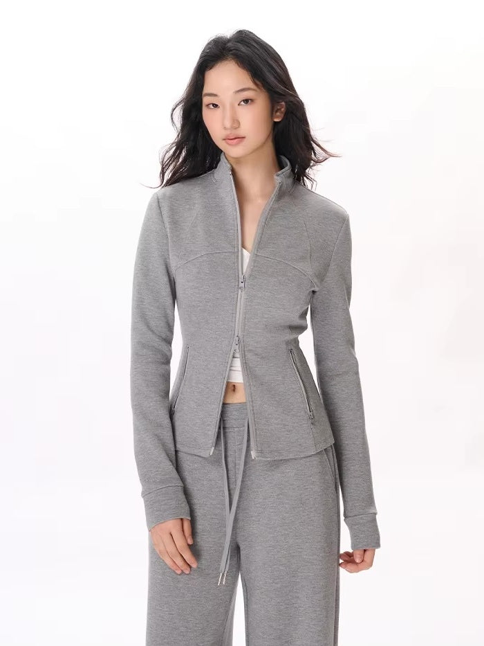 スリムフィットジップアップジャケット