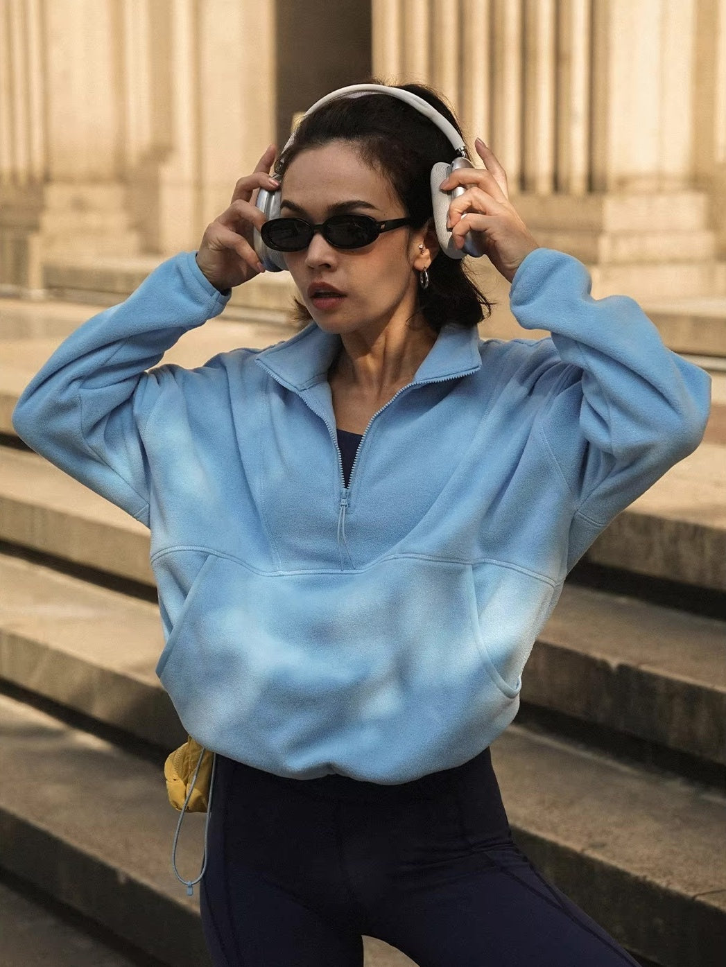 ソフトボア ハーフジップ プルオーバー