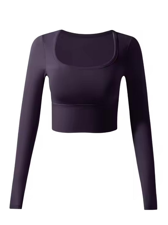 スクエアネック フィットヨガトップス