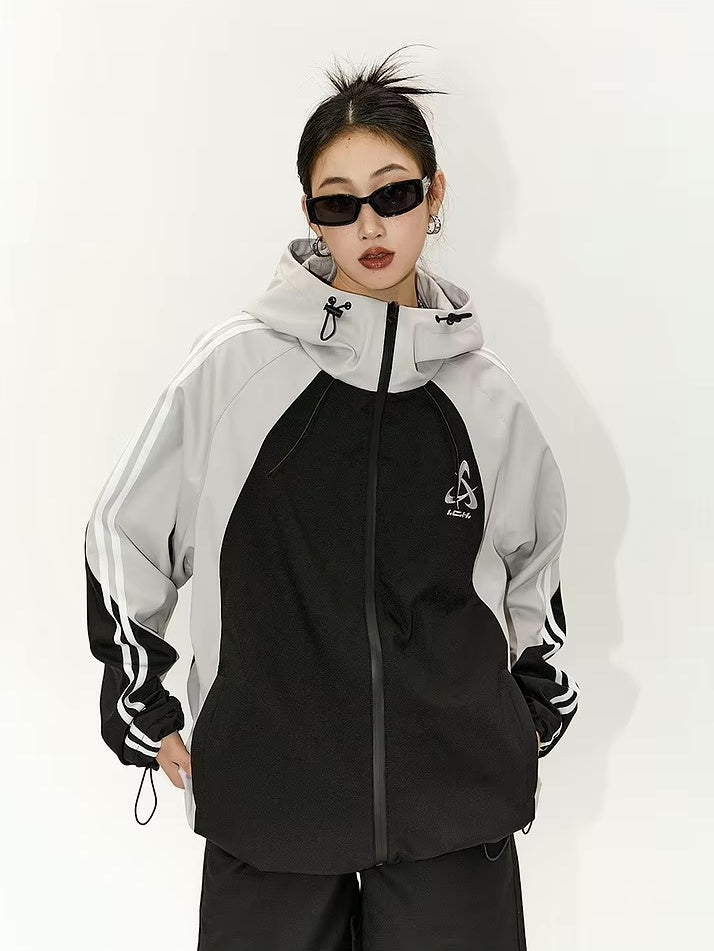 オーバーサイズ スポーツフーディジャケット