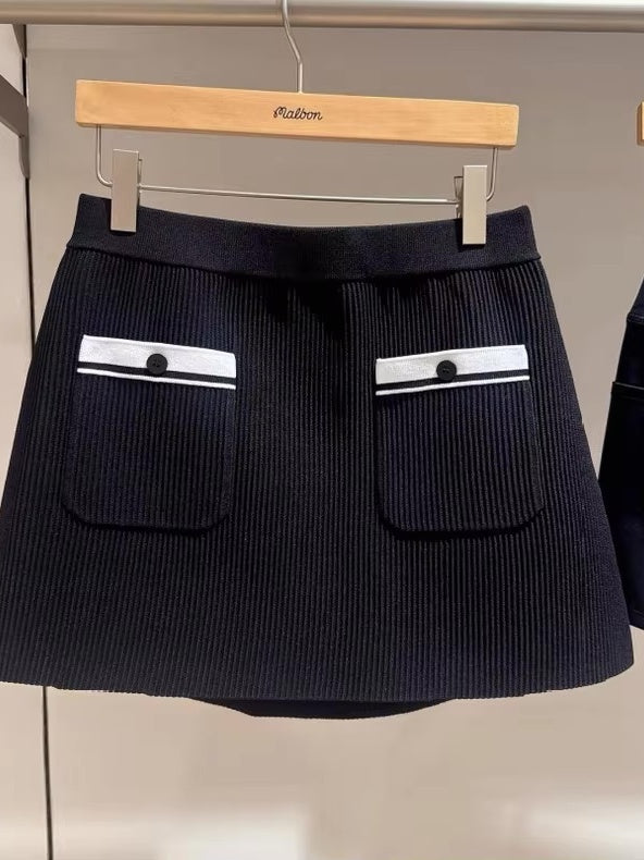 バイカラーリブニットウェア