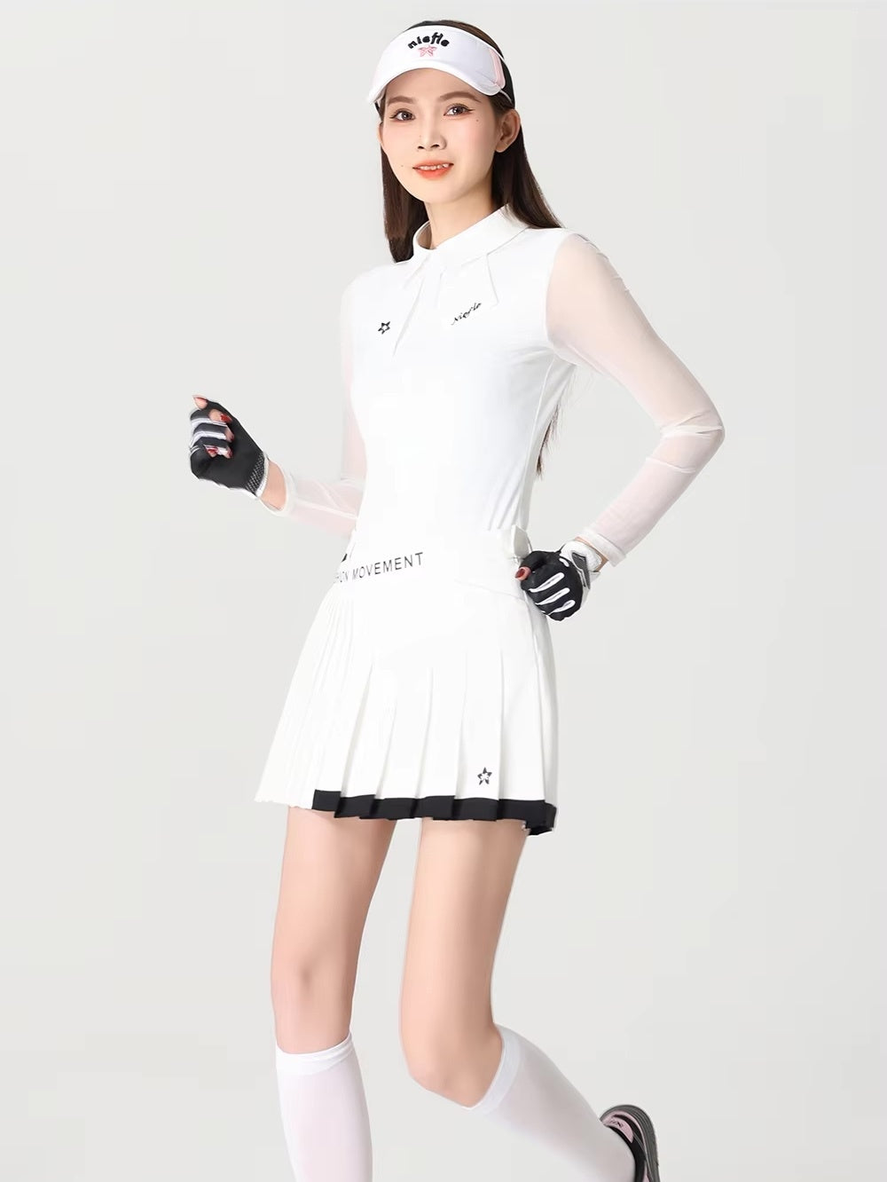 プリーツライン ホワイトゴルフスタイル