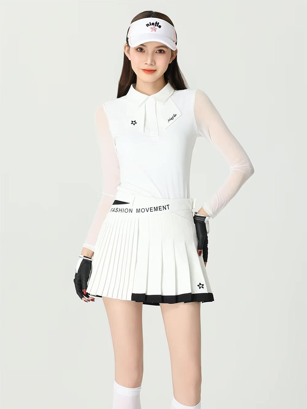 プリーツライン ホワイトゴルフスタイル